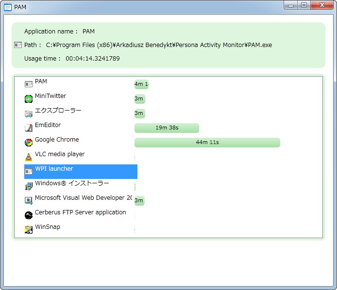 「Personal Activity Monitor」v0.0.6