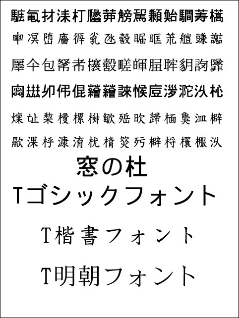 「Tフォント」2011-01版