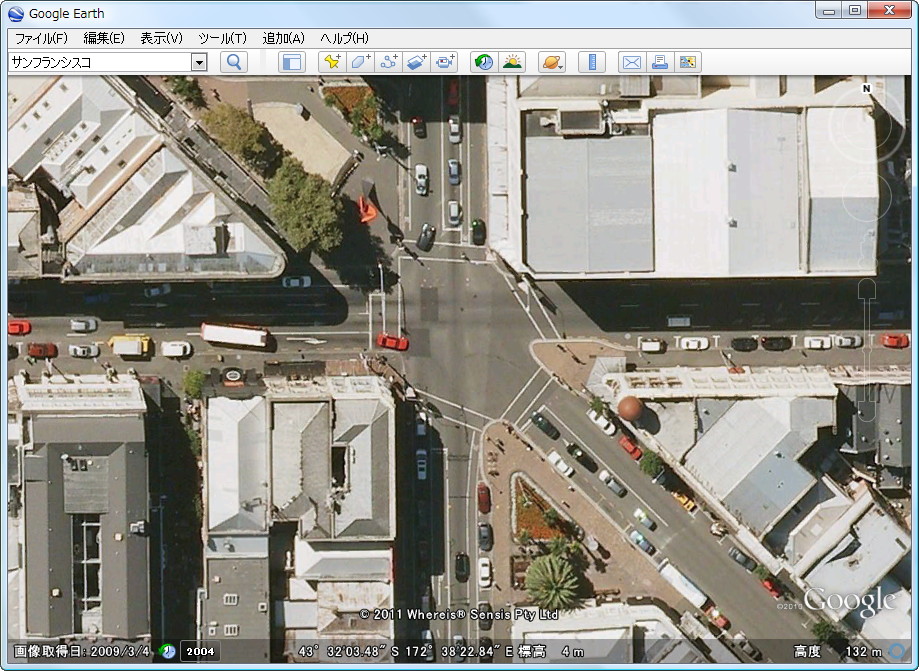 地震前の繁華街