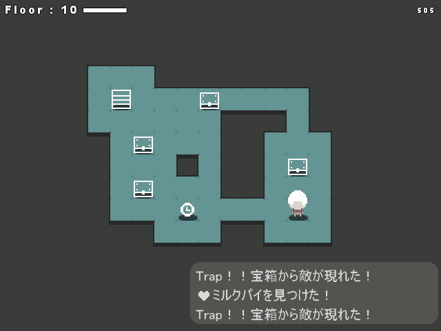 画面上の制限時間バーがゼロになるとゲームオーバー。マップ上の時計を取って残り時間を回復しよう