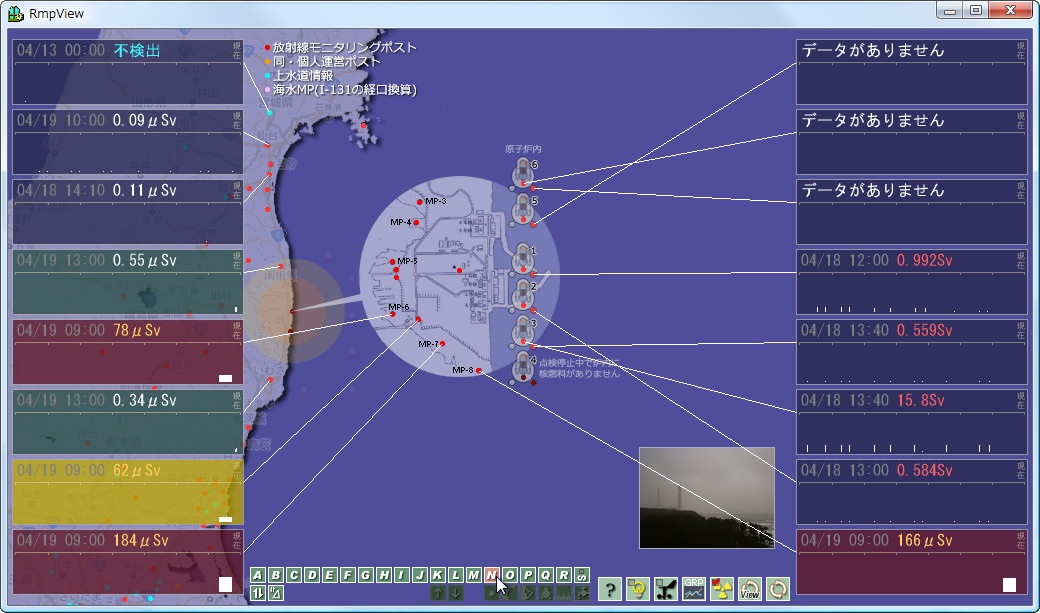 原発所内のモニタリングポストの値を表示