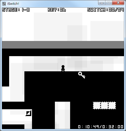 四角形のスイッチを作動させると空間と壁が反転する