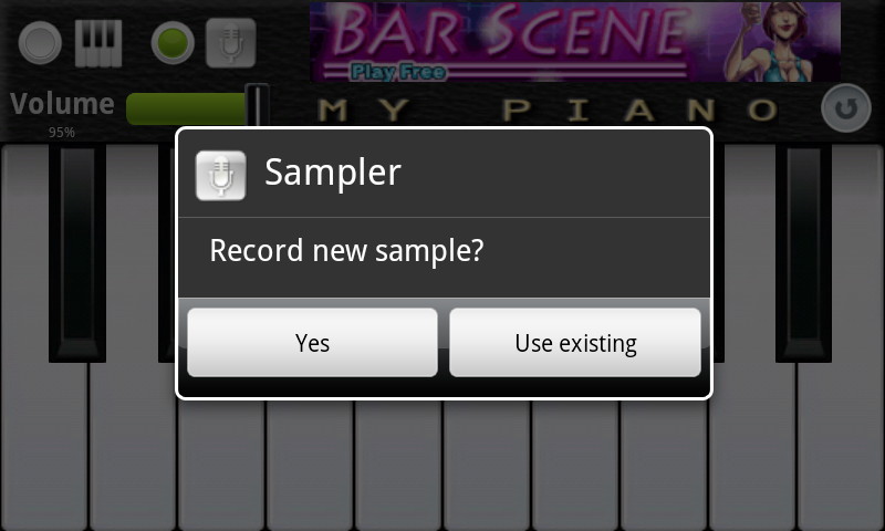 その場で録音した音声を鍵盤に割り当てられる