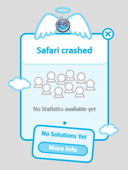 アプリケーションがクラッシュした際にポップアップ