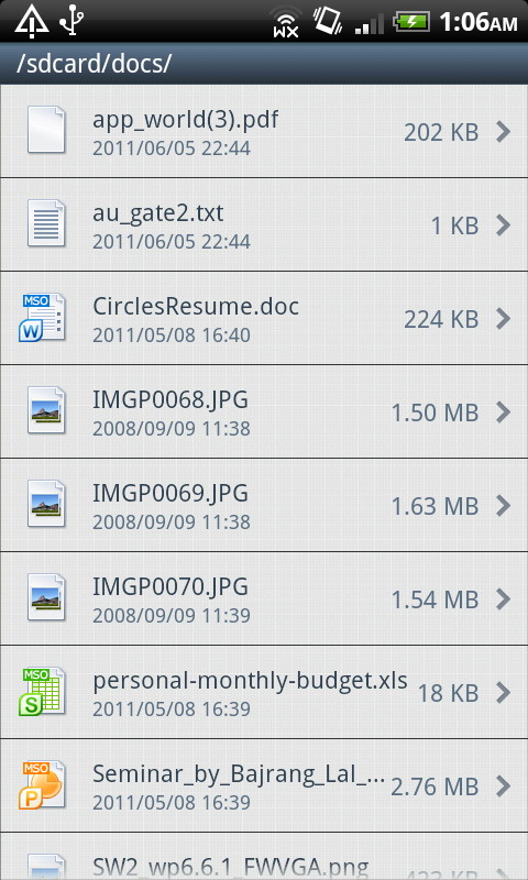 閲覧したいファイルをタップ
