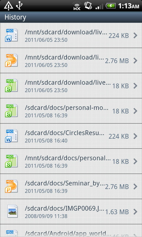 一度閲覧したファイルは［History］からすばやく開ける