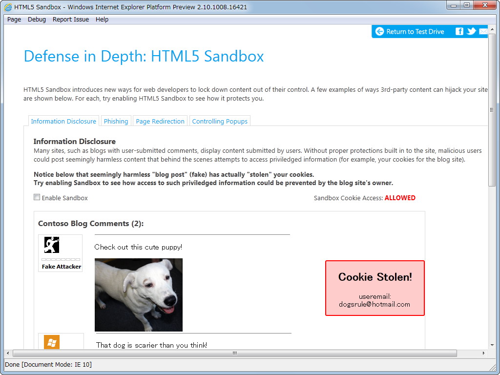 “iframe”要素で読み込まれるコンテンツを分離するサンドボックス技術“HTML5 Sandbox”