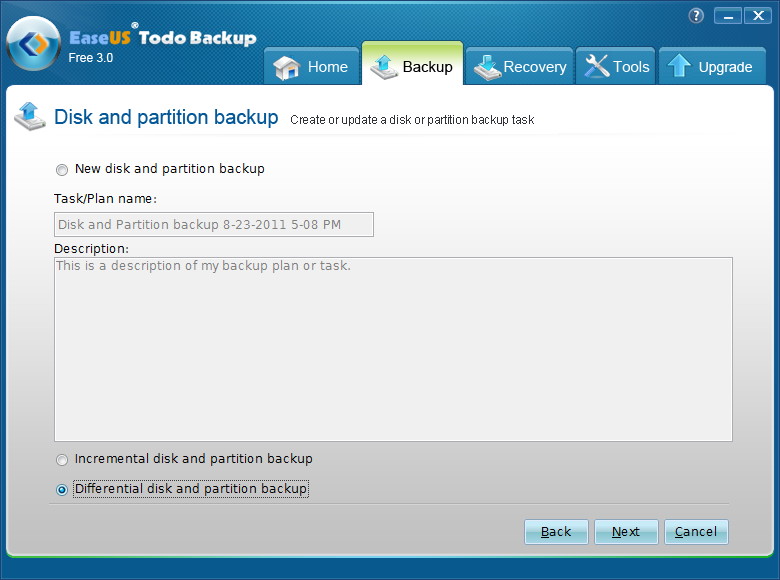 「EaseUS Todo Backup Free」v3.0