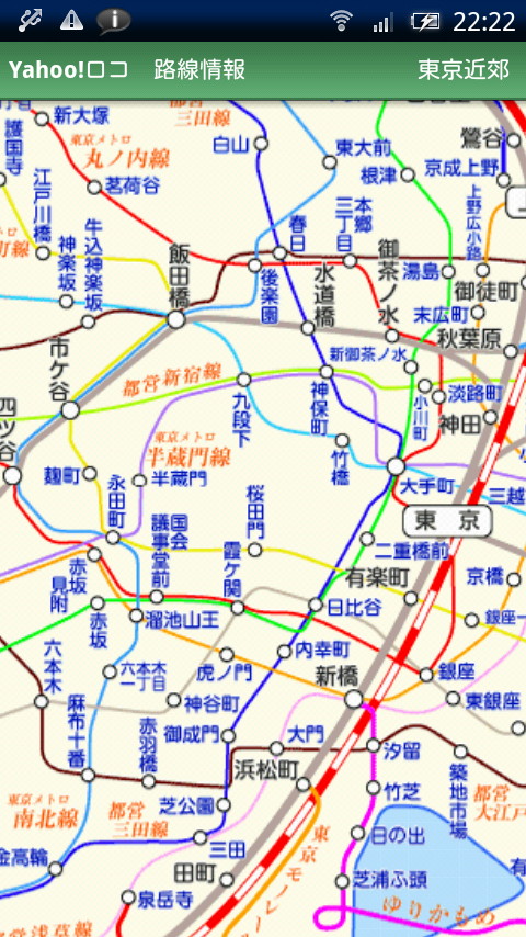 拡大・縮小できる路線図を確認可能