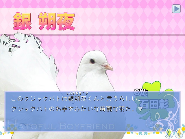 ゲーム初日に主人公のクラスへと転校してくる“銀＝ル・ベル＝朔夜”。フランス鳥貴族を父にもつ