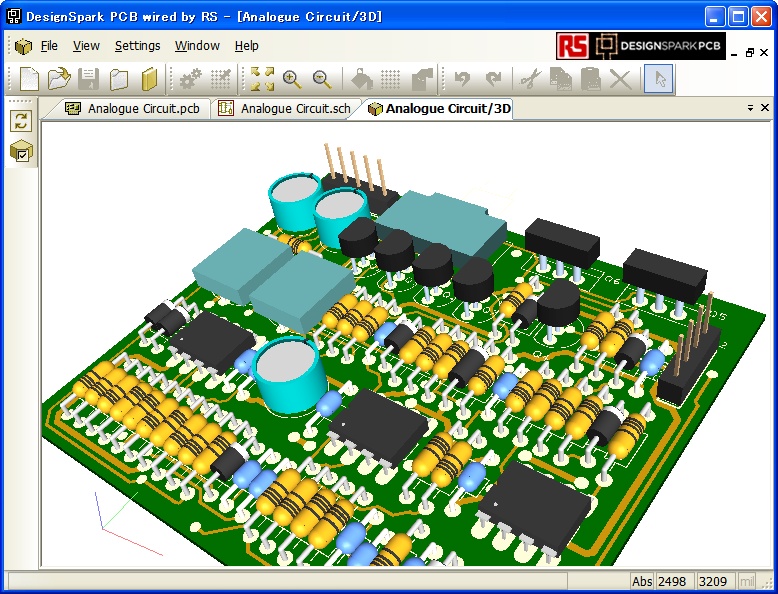 プリント基板の図面を3Dモデルで描画