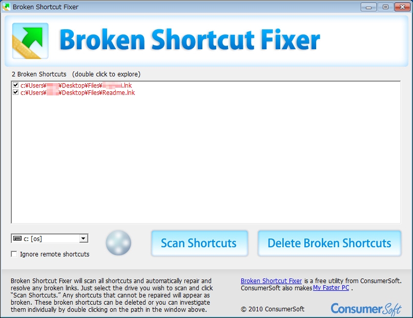 「Broken Shortcut Fixer」v1.2