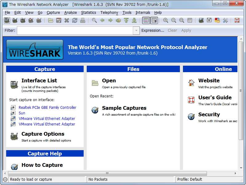 「Wireshark」v1.6.3