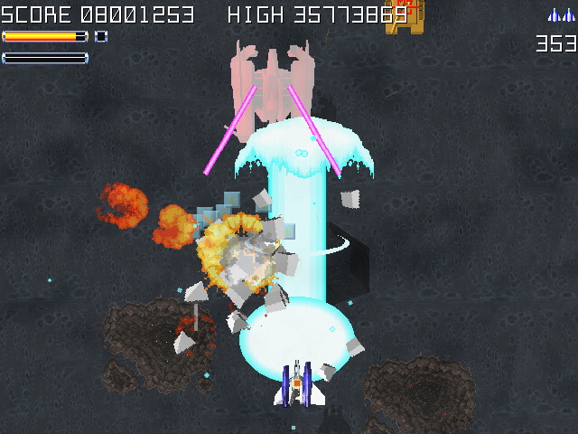 レーザーは威力が高く、耐久力の高い敵機を倒すのに便利