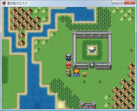 マップ上をパーティーのキャラクターが隊列を組んで移動