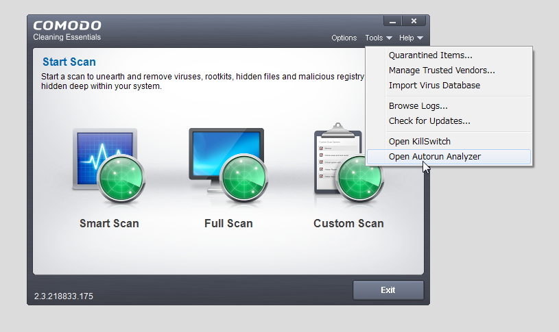 メイン画面にある［Tools］メニューから利用可能