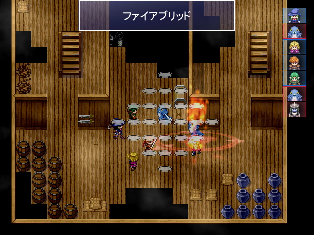 エーゼルが初期から使える“ファイアブリッド”は効果範囲が4と広く、攻撃の主力となる