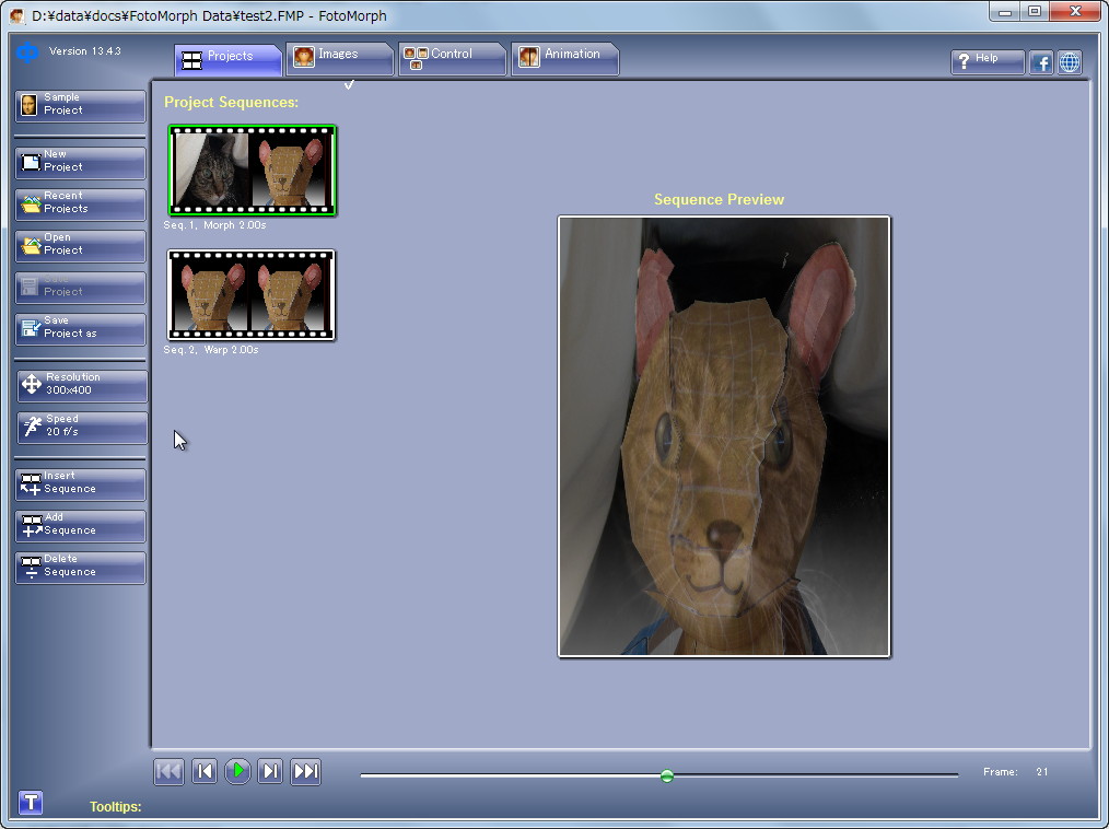 ［Projects］タブ
