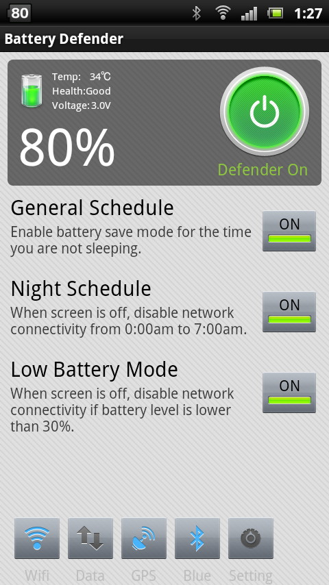 「Battery Defender-知能的節電マスター」