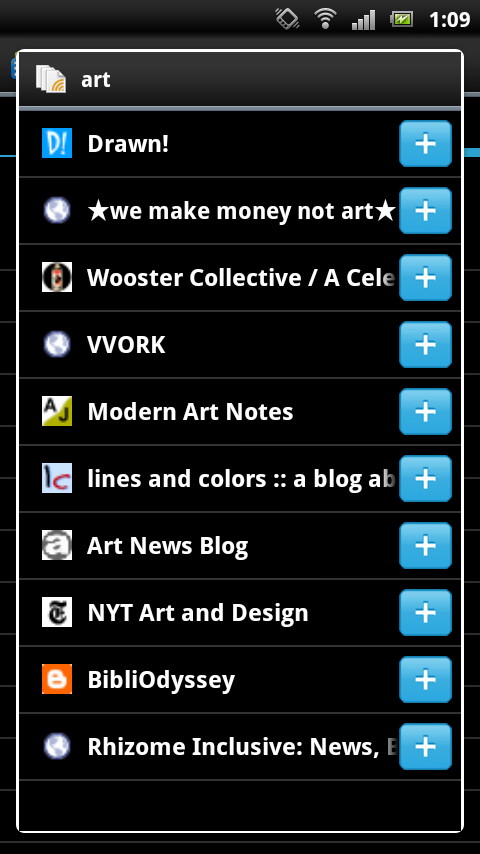 キーワードを選択し、関連するWebサイトを探してRSSフィードを登録可能
