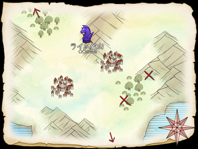 地図画面にはダンジョンの難易度が星印で表示されるのでわかりやすい