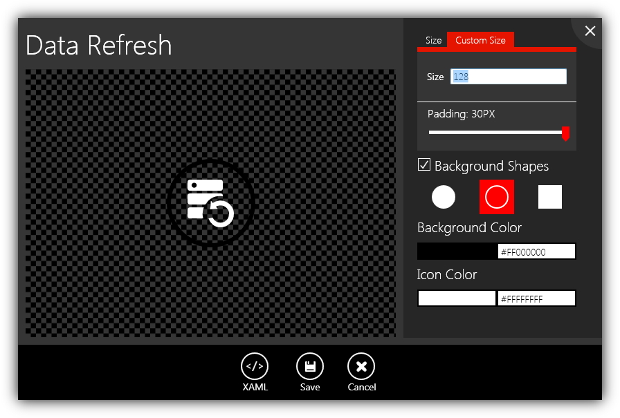 アイコンの編集画面