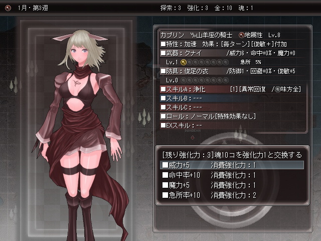 武器の強化は重要。急所率のアップは必要強化力が多いが……