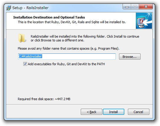 ウィザード形式で必要なパッケージの導入や環境変数の設定が簡単に行える