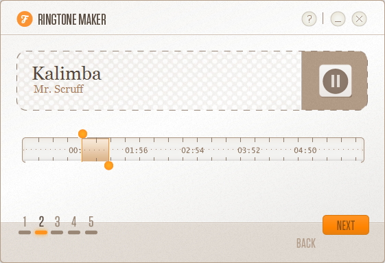 2. サウンドを切り取る。着信音の長さは最大30秒まで
