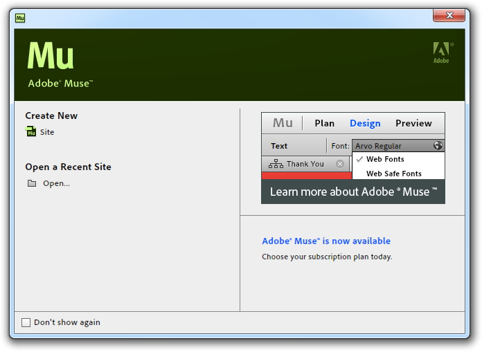 「Adobe Muse」v1.0 Build 948