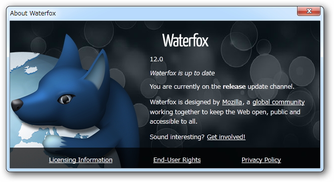 「Waterfox」v12.0