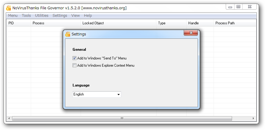 設定画面から本ソフトを［送る］メニューへ登録