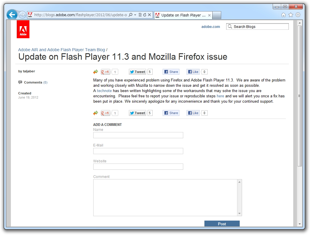 “Adobe AIR and Adobe Flash Player Team Blog”