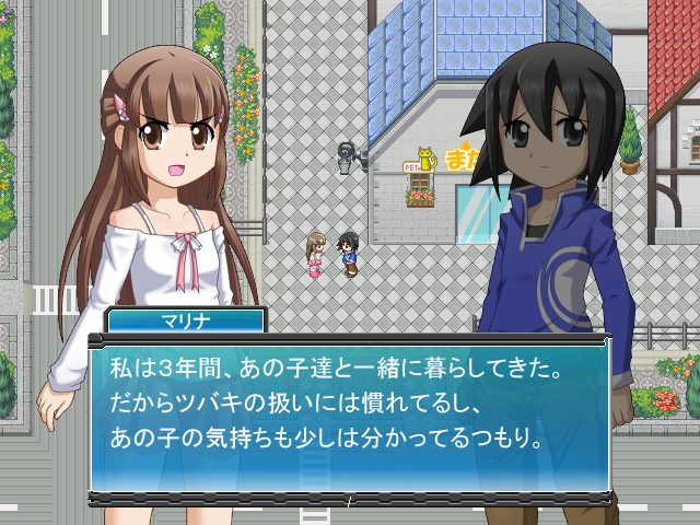 RPGパートは2D見下ろし型フィールドの移動と会話で進行