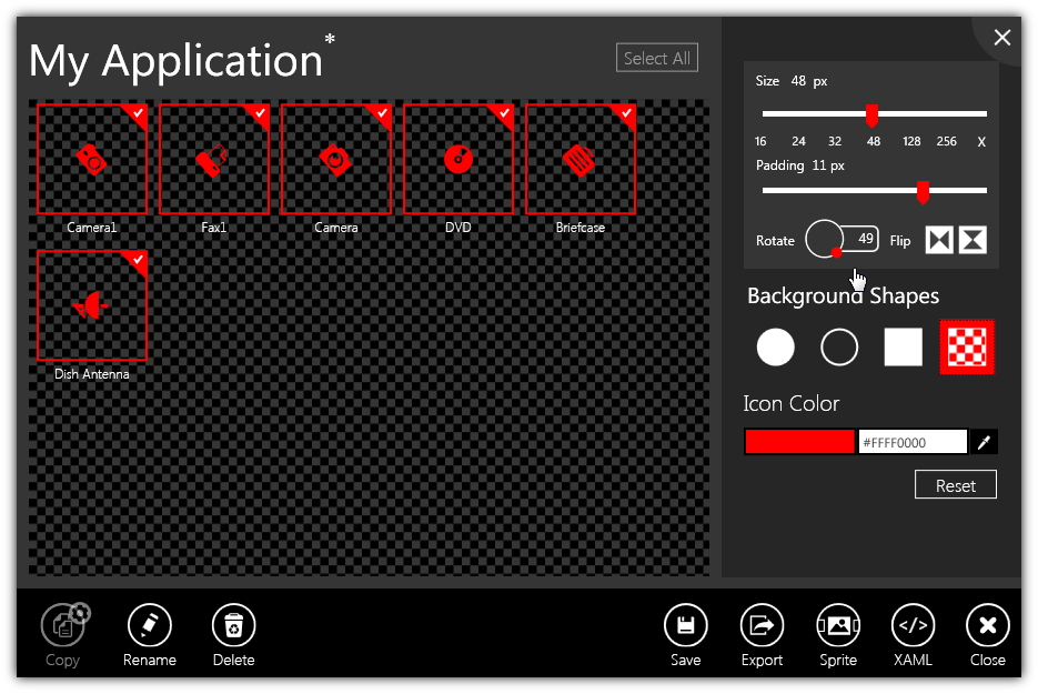 統一感のあるアイコンセットを簡単に作成可能