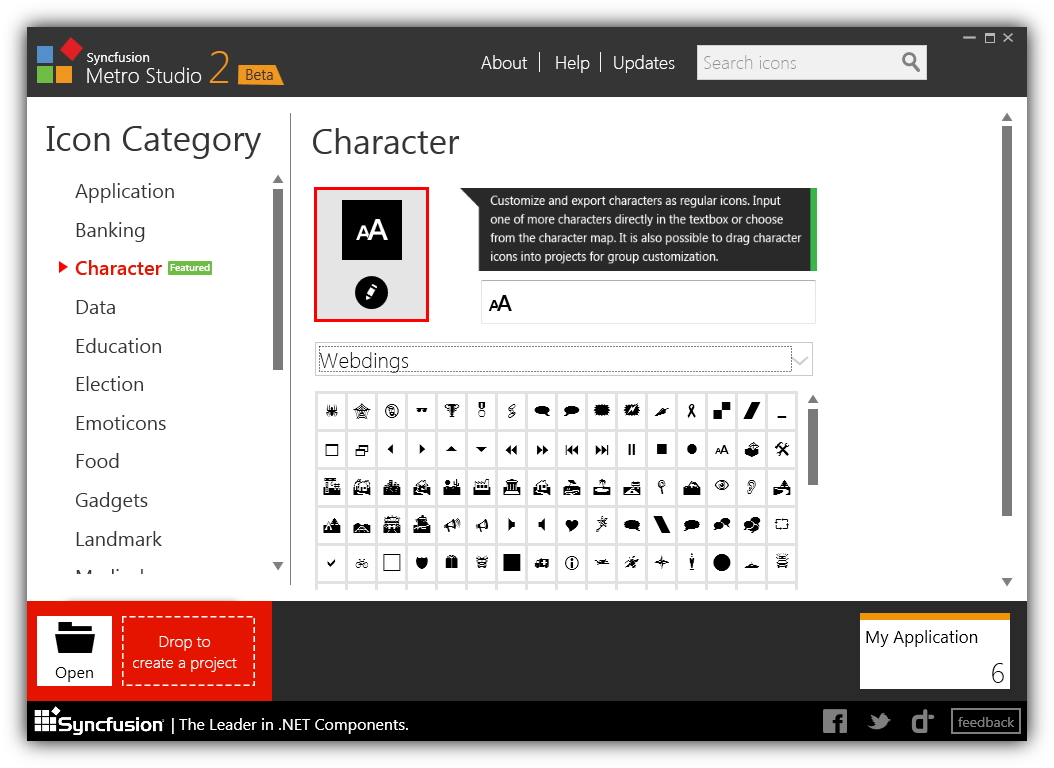 フォントからアイコンを作成する機能が追加