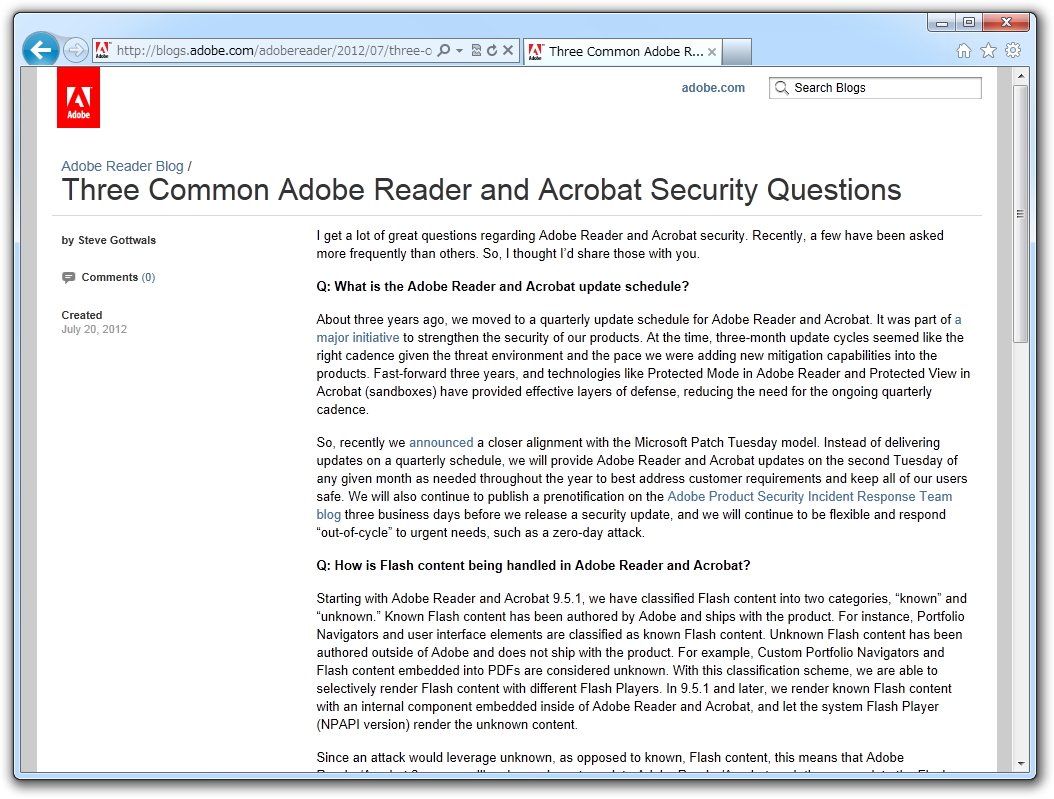 “Adobe Reader Blog”