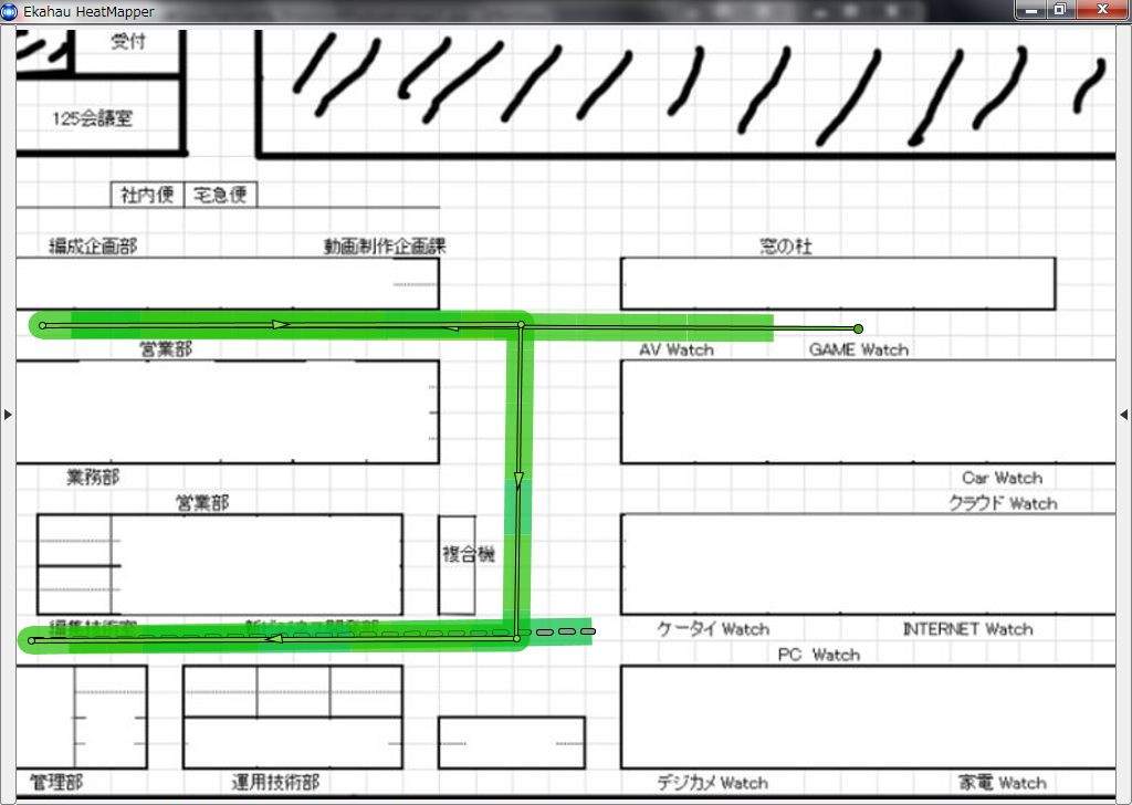 歩きながら地図上をクリックしていく