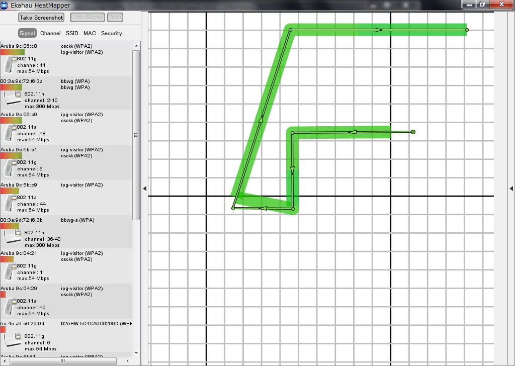 地図画像がない場合は歩きながら方眼紙上をクリック