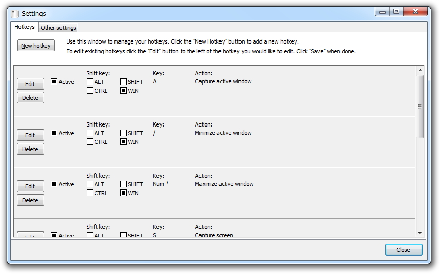 「HotKeyMan」v1.20