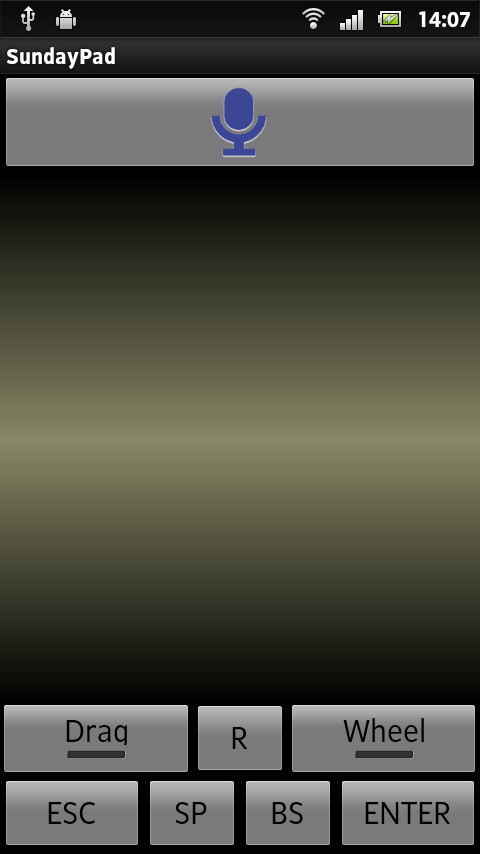 画面中央のタッチでクリックやマウスカーソルの移動ができ、［Drag］［Wheel］ボタンを押せばドラッグやスクロールが可能