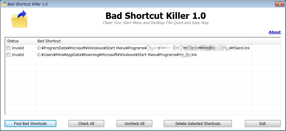 「Bad Shortcut Killer」v1.0