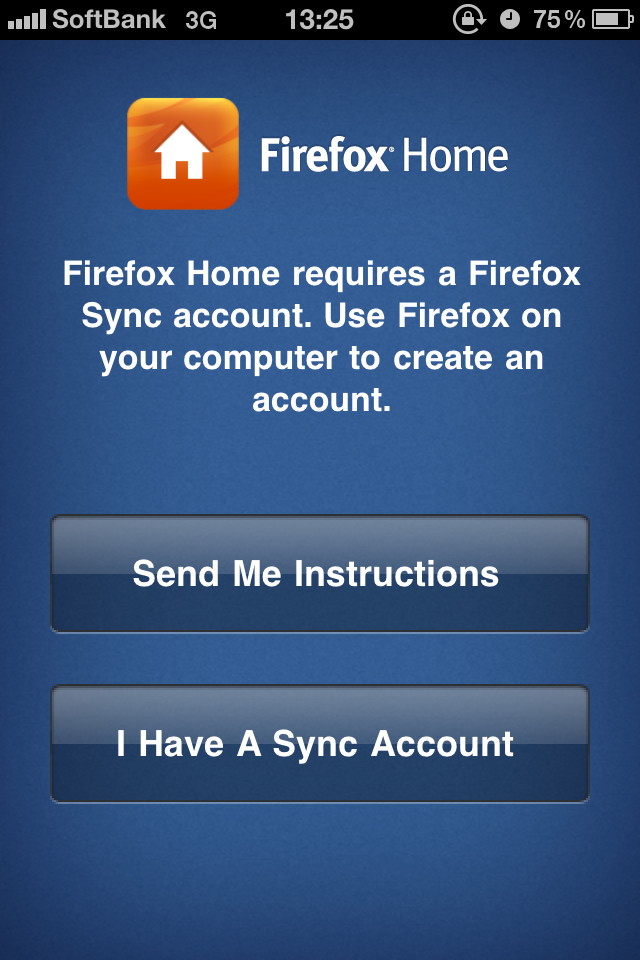 「Firefox Home」（v1.0.1の画面）