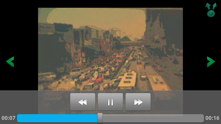 撮影した動画はアプリ内蔵のプレイヤーで再生が可能