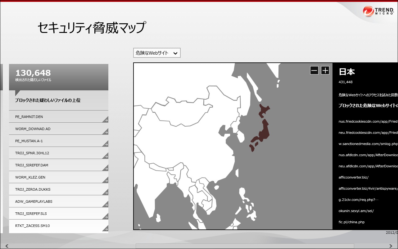 「セキュリティ脅威マップ」