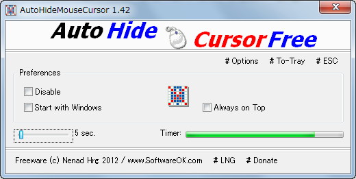 「AutoHideMouseCursor」v1.42