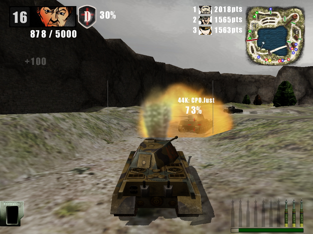 重戦車は移動は遅いが徹甲弾で戦車に大ダメージを与えられるのが醍醐味