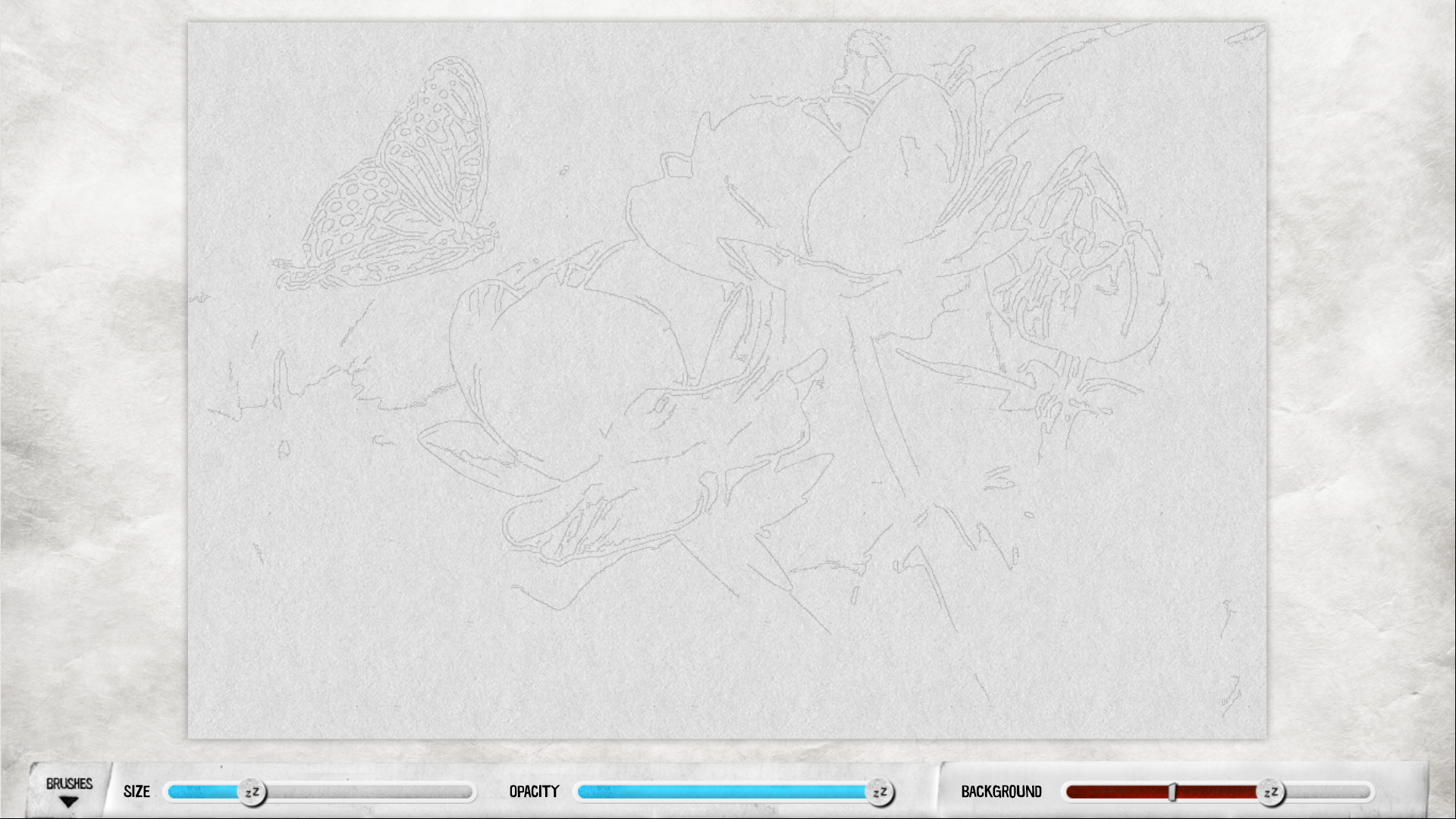 輪郭だけを残して透過処理が施される