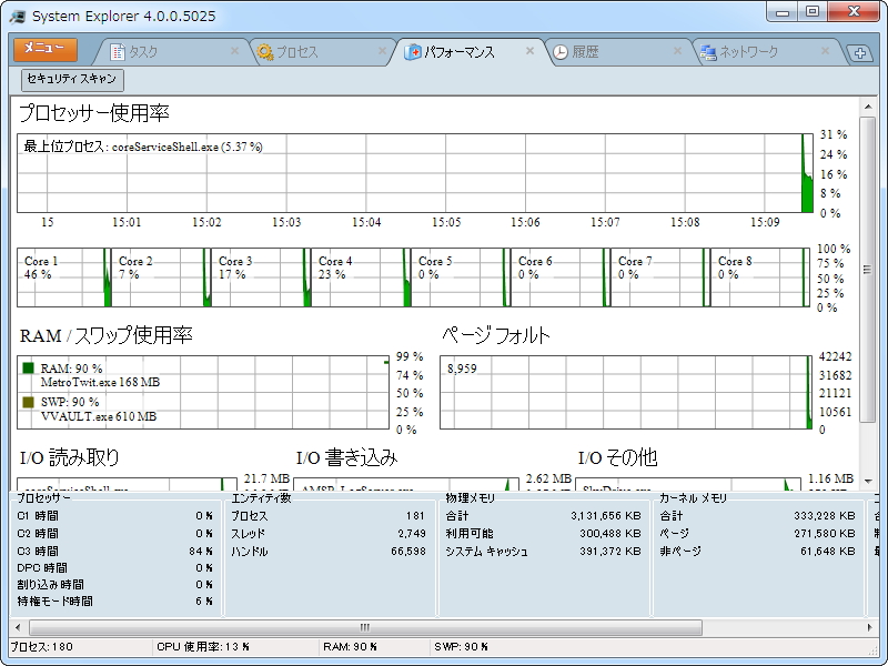 “パフォーマンス”セクションが改良。明暗2つのテーマが追加された