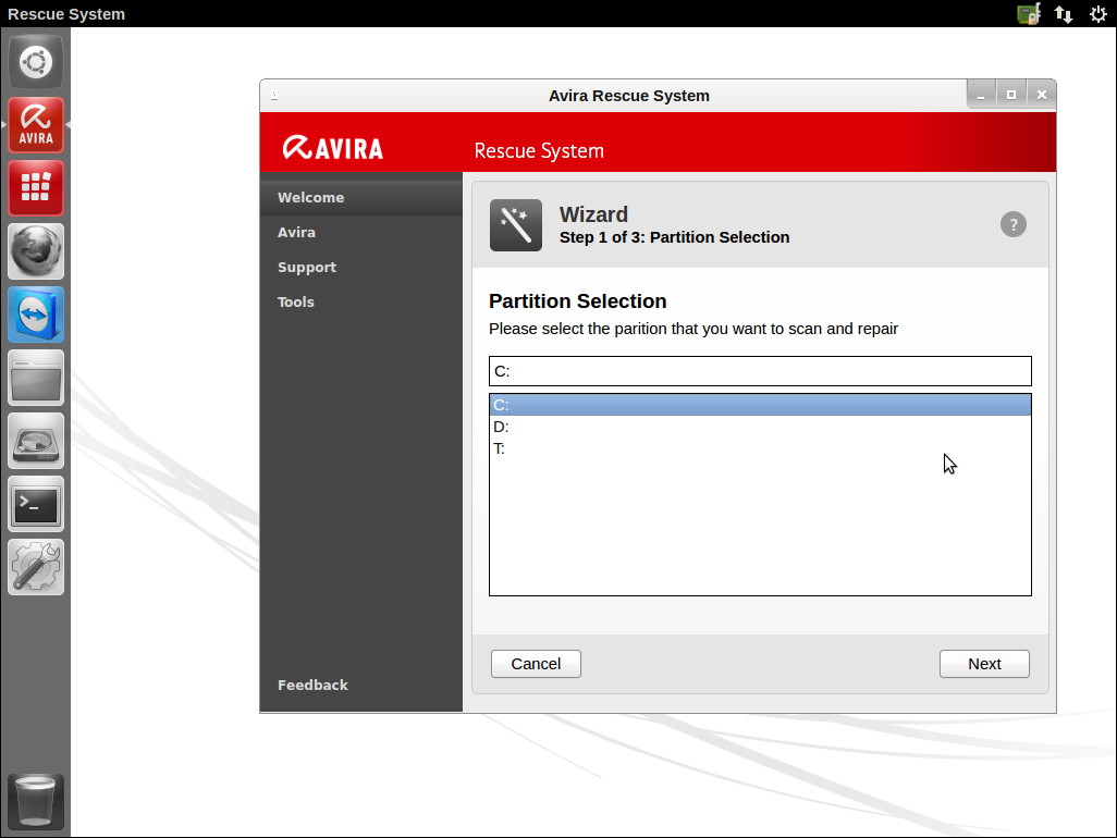 マルウェアのスキャン・駆除をウィザード形式で行える